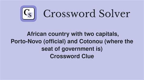 Where Porto Novo is. Crossword Clue